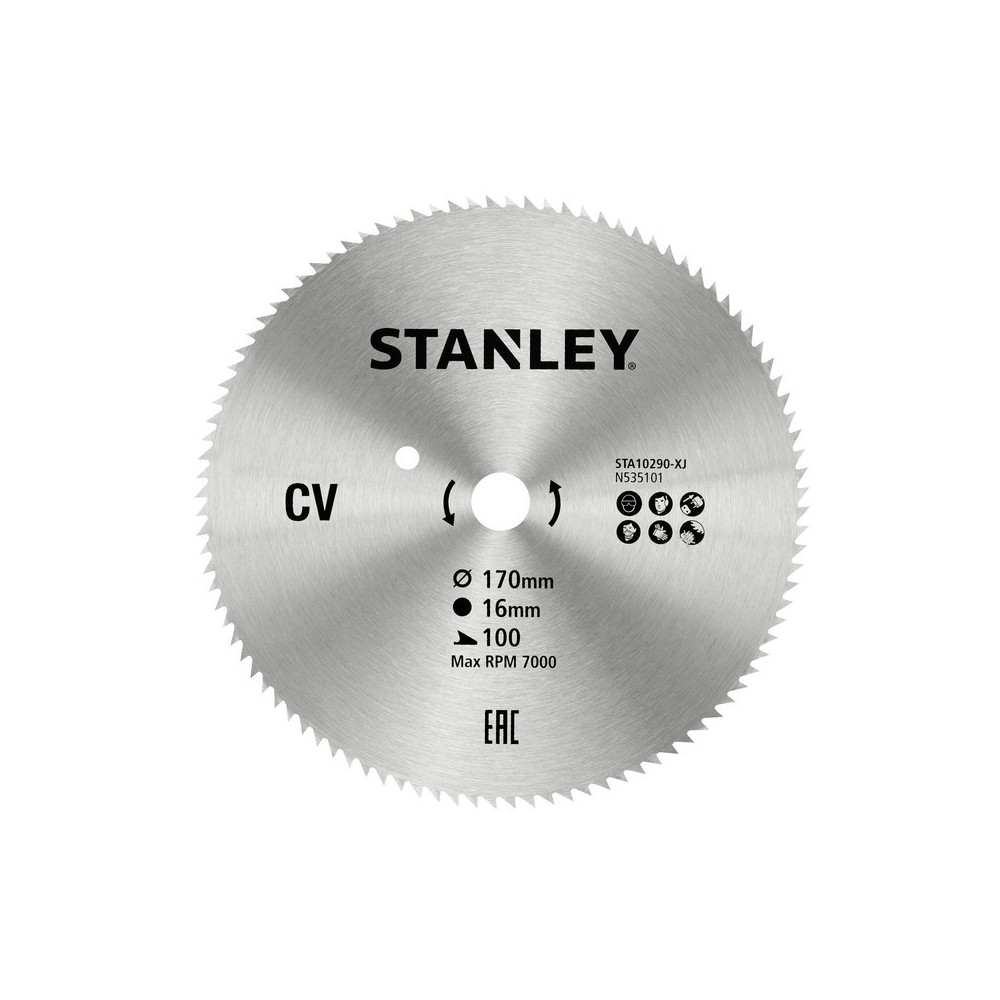 Disc din otel pentru fierastrau circular 160x16mm, 100 dinti, Stanley