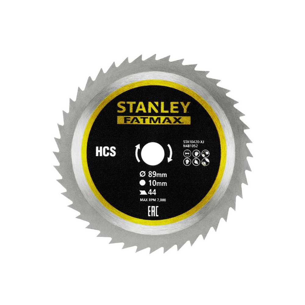 Disc HCS pentru lemn, metal si pvc, 89x10mm, 44 dinti, Stanley
