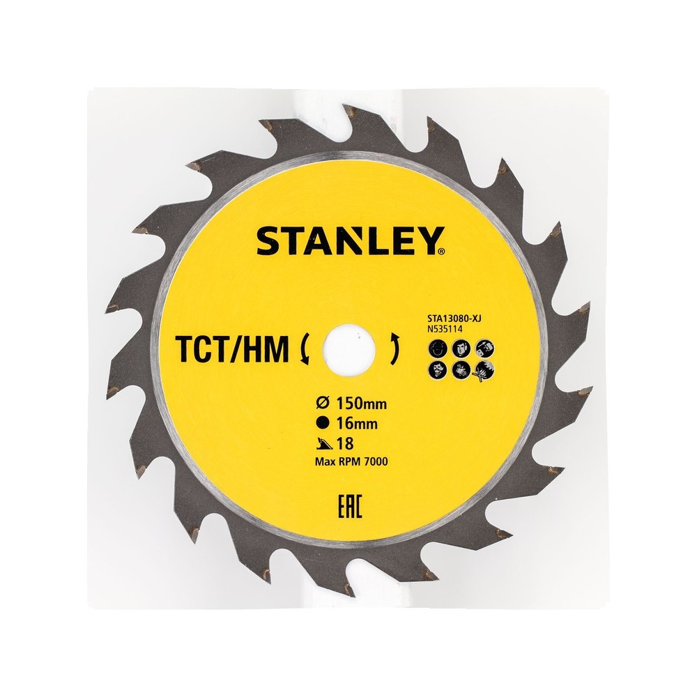 Disc TCT/HM, 150x16mm, 18 dinti, Stanley
