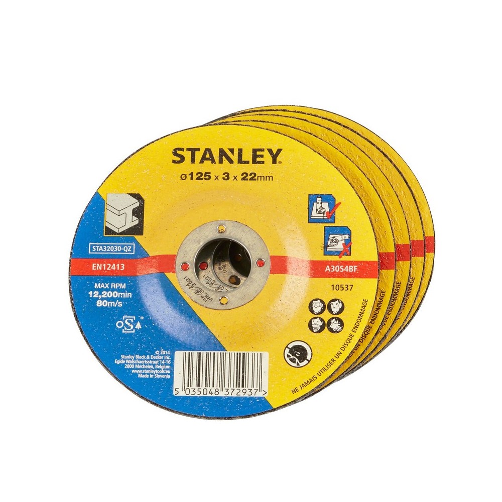 Disc abraziv cu degajare pentru taiere metale diametru 125x22x3.2mm, Stanley