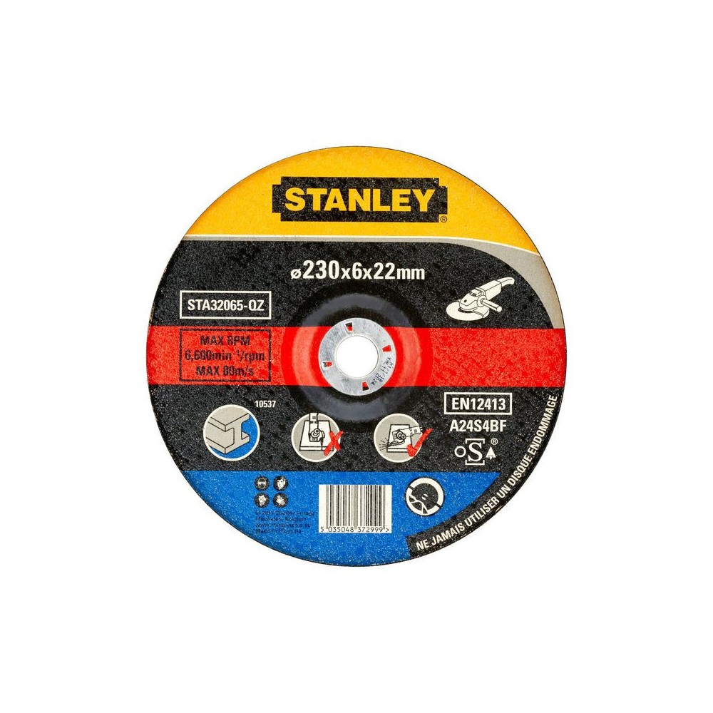 Disc abraziv cu degajare pentru polizare metale diametru 230x22x6mm, Stanley