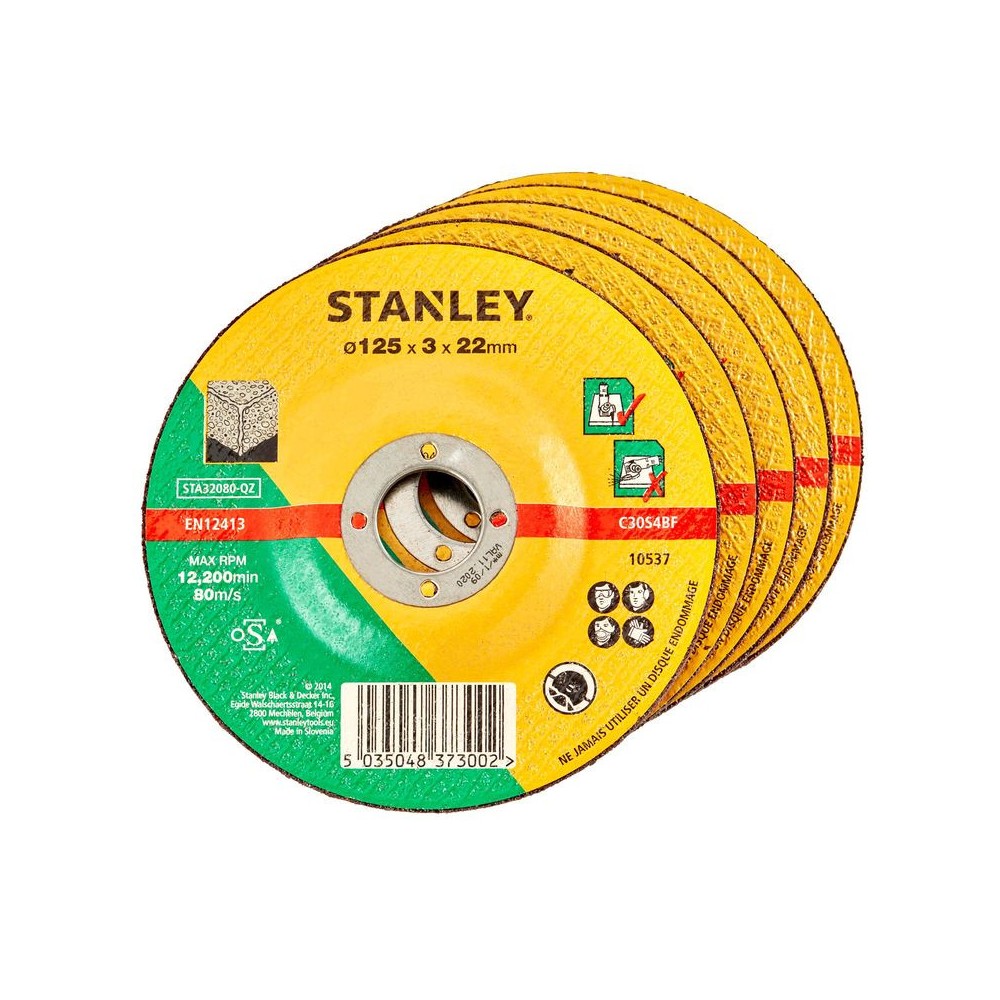 Disc abraziv cu degajare pentru taiere piatra/ciment diametru 125x22x3.2mm, Stanley