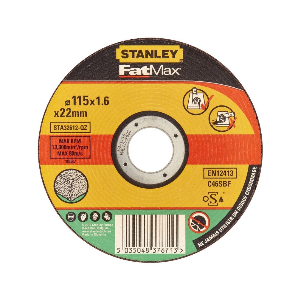 Disc abraziv FatMax pentru taiere beton, diametru 115x22,2x1.6mm, Stanley
