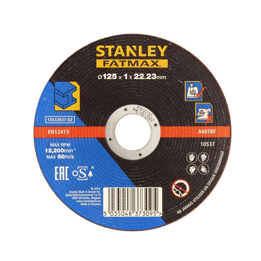 Disc abraziv drept FatMax pentru taiere metale, diametru 125x22.2x1.0mm, Stanley