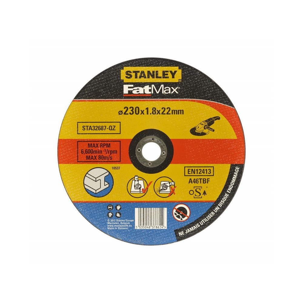 Disc abraziv drept FatMax pentru taiere metale, diametru 230x22.2x1,8mm, Stanley