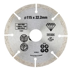 Disc diamantat segmentat pentru piatra 115x22.2mm, Stanley
