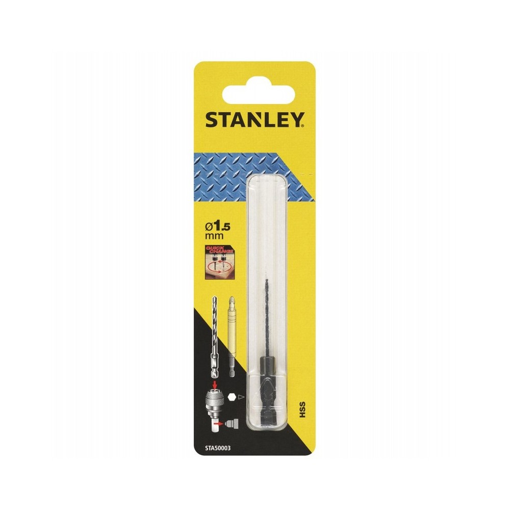 Burghiu de ghidare cu tija hex pentru gaurire in metale 1.5mm, Stanley