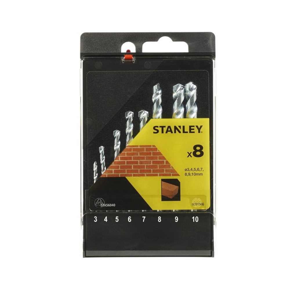 Burghie standard zidarie 3-10mm 8 piese, Stanley