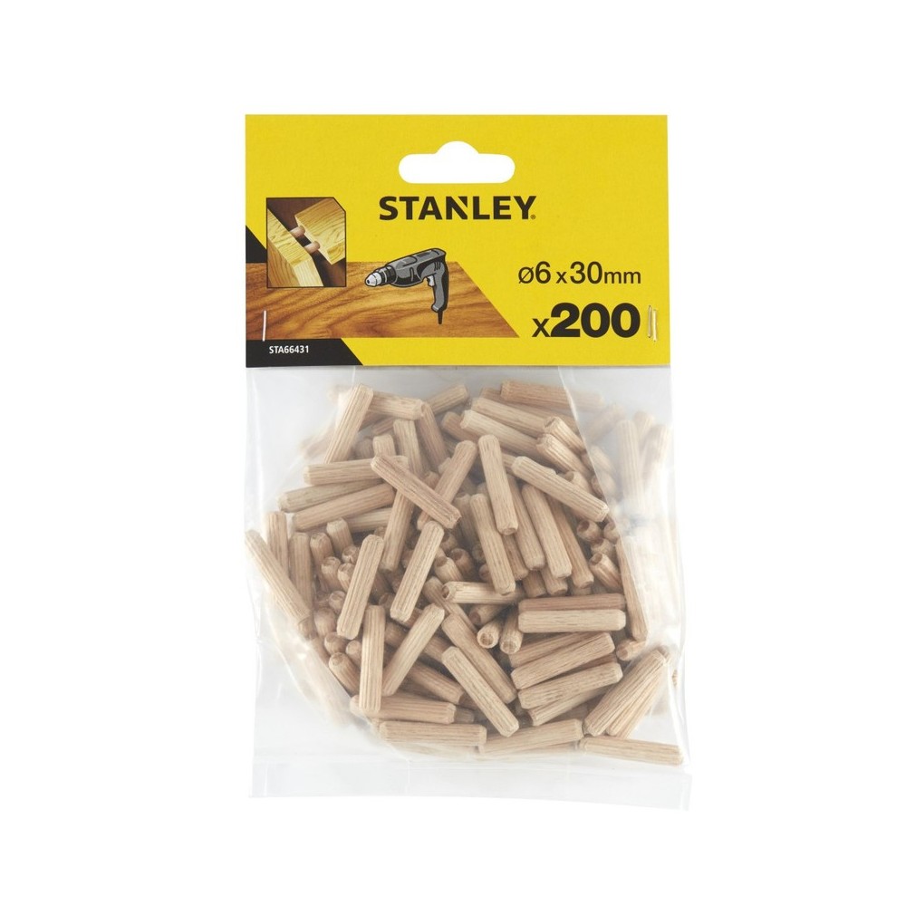 Cep lemn 6x30mm, 200 bucati/punga, Stanley