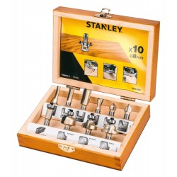 Stanley -Freze TCT pentru lemn, de 8mm, 10 piese, Stanley