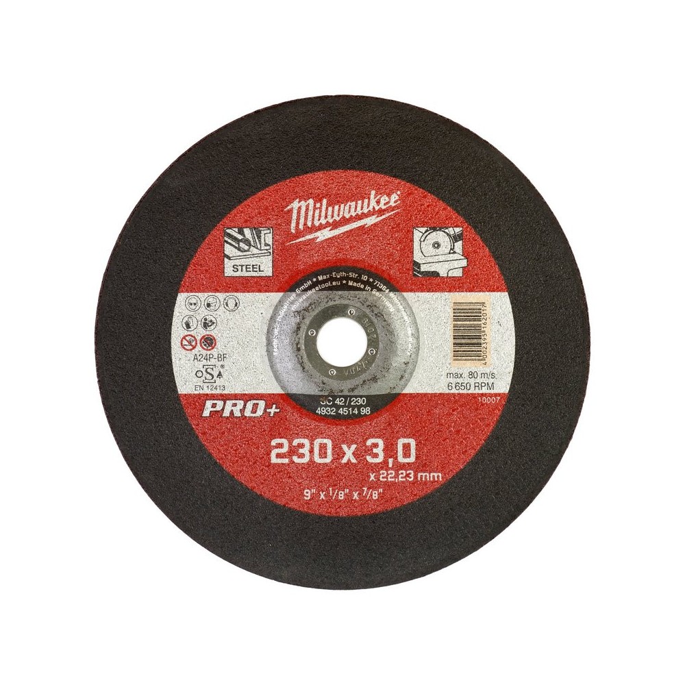 Disc pentru metal convex 230x3mm, Pro+, Milwaukee