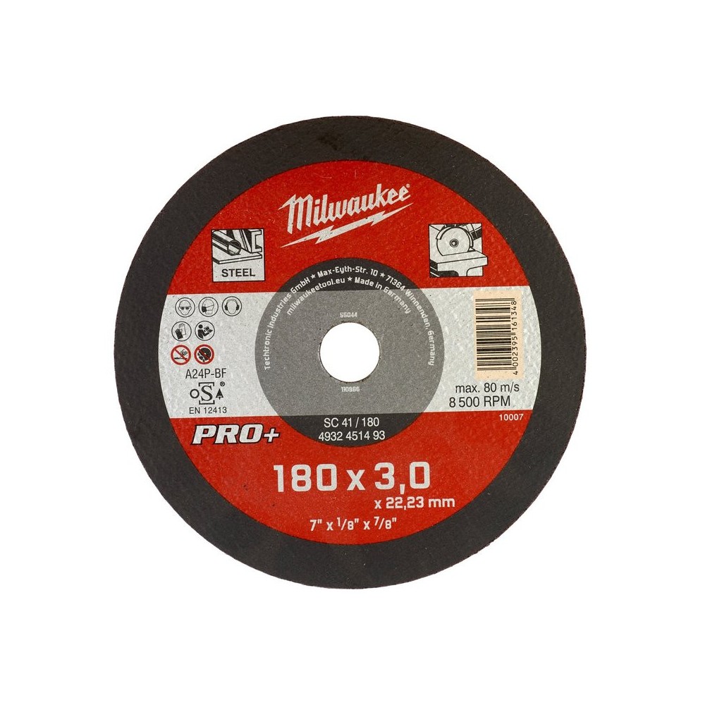 Disc pentru metal plat 180x3mm, Pro+, Milwaukee