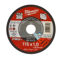 Disc pentru metal plat, 115x1mm, Pro+, 200 bucati, Milwaukee