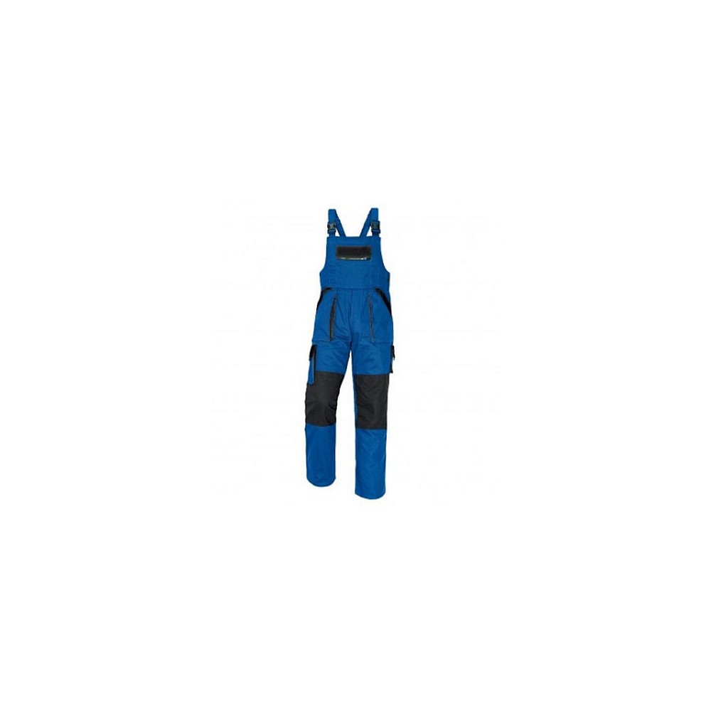 Pantaloni cu pieptar MAX, bleu/negru, mas. 68, Cerva