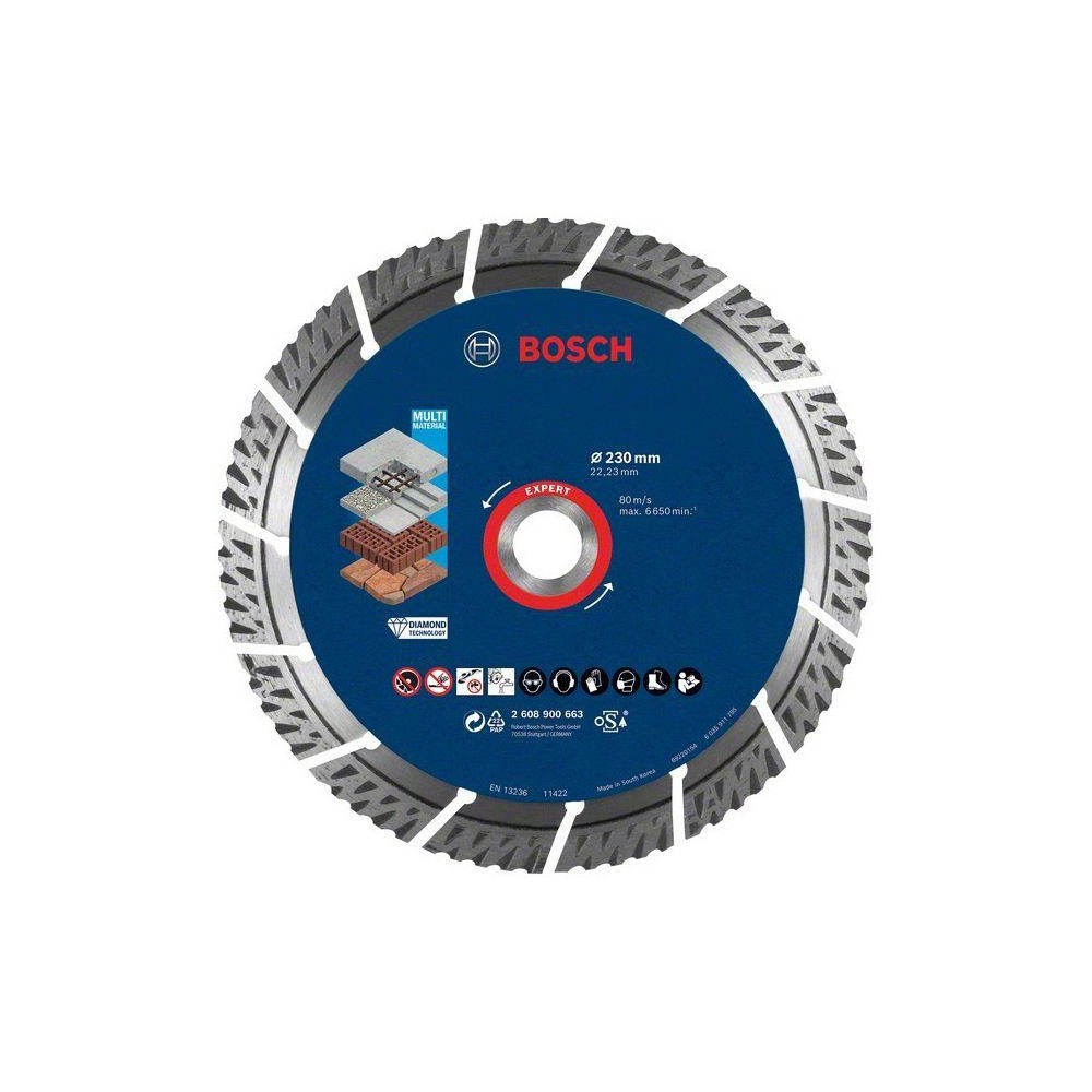 Disc diamantat MultiMat 230x22.23x2.4x15mm Expert, Bosch