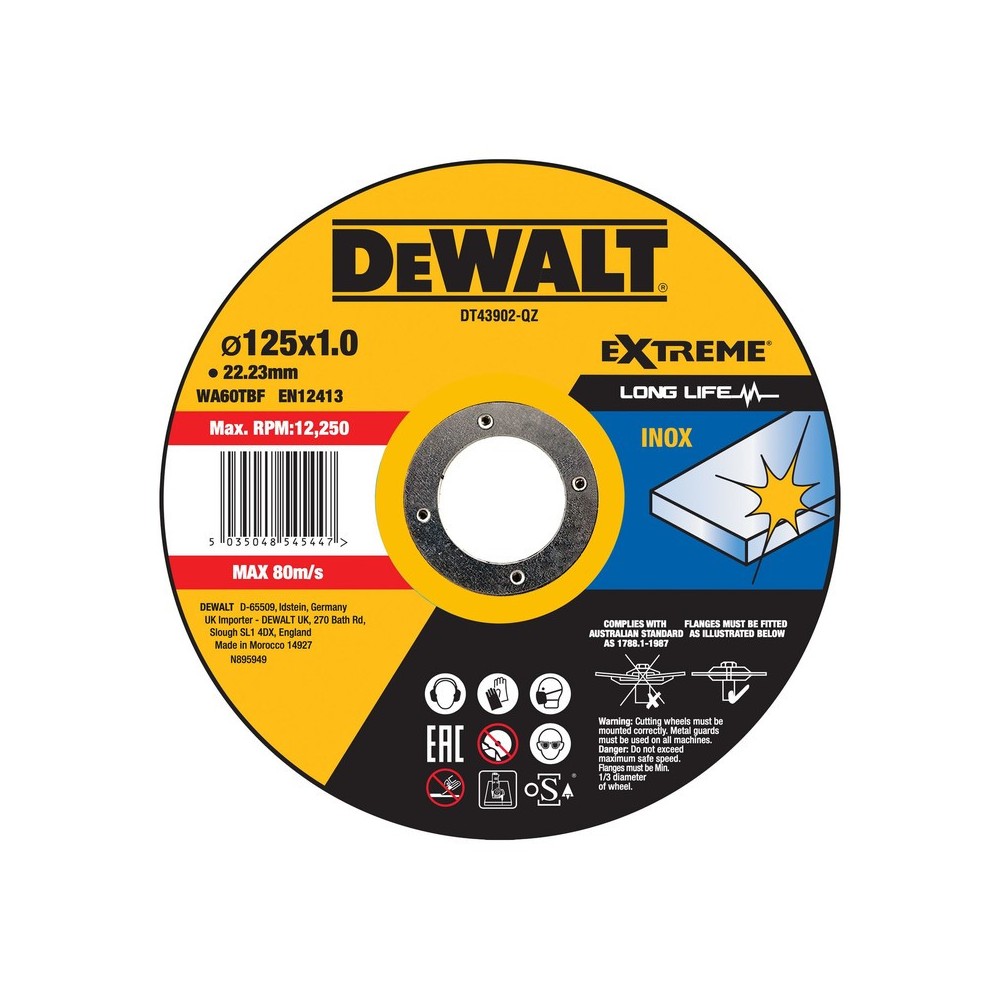 Disc pentru taiere inox 125x1mm, DeWALT