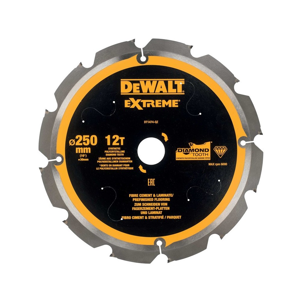 Disc de taiere fibrociment PCD pentru fierastrau circular 250x30x2.2mm, DeWALT