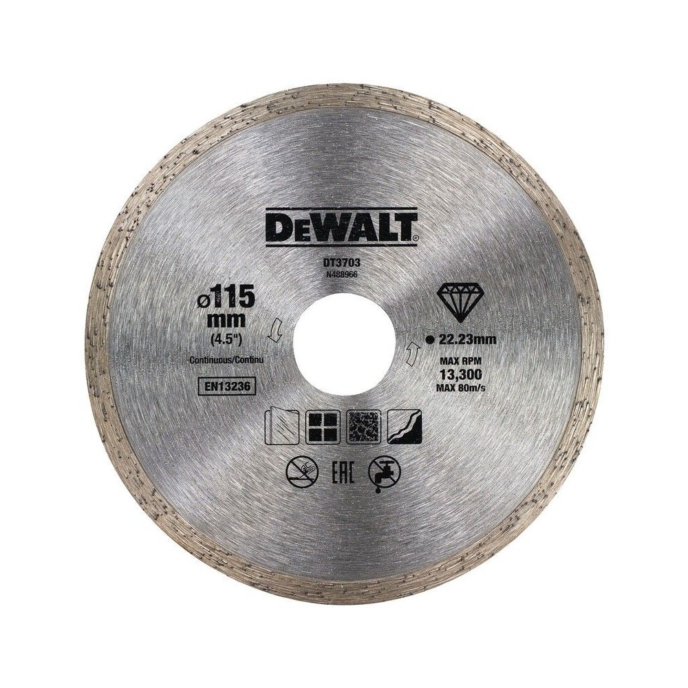 Disc diamantat continuu pentru placi ceramice 115x22.23x1.6mm, DeWALT