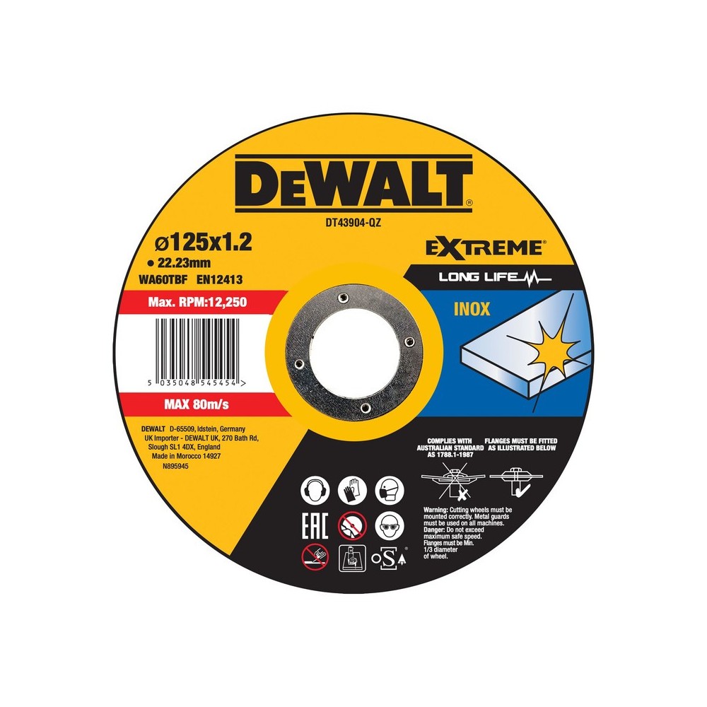 Disc debitare inox, 125x22.23x1.2mm, DeWALT