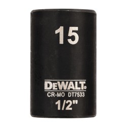 Cap cheie tubulara de impact 1/2", 15mm, DeWALT