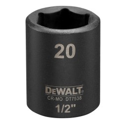 Cap cheie tubulara de impact 1/2", 20mm, DeWALT