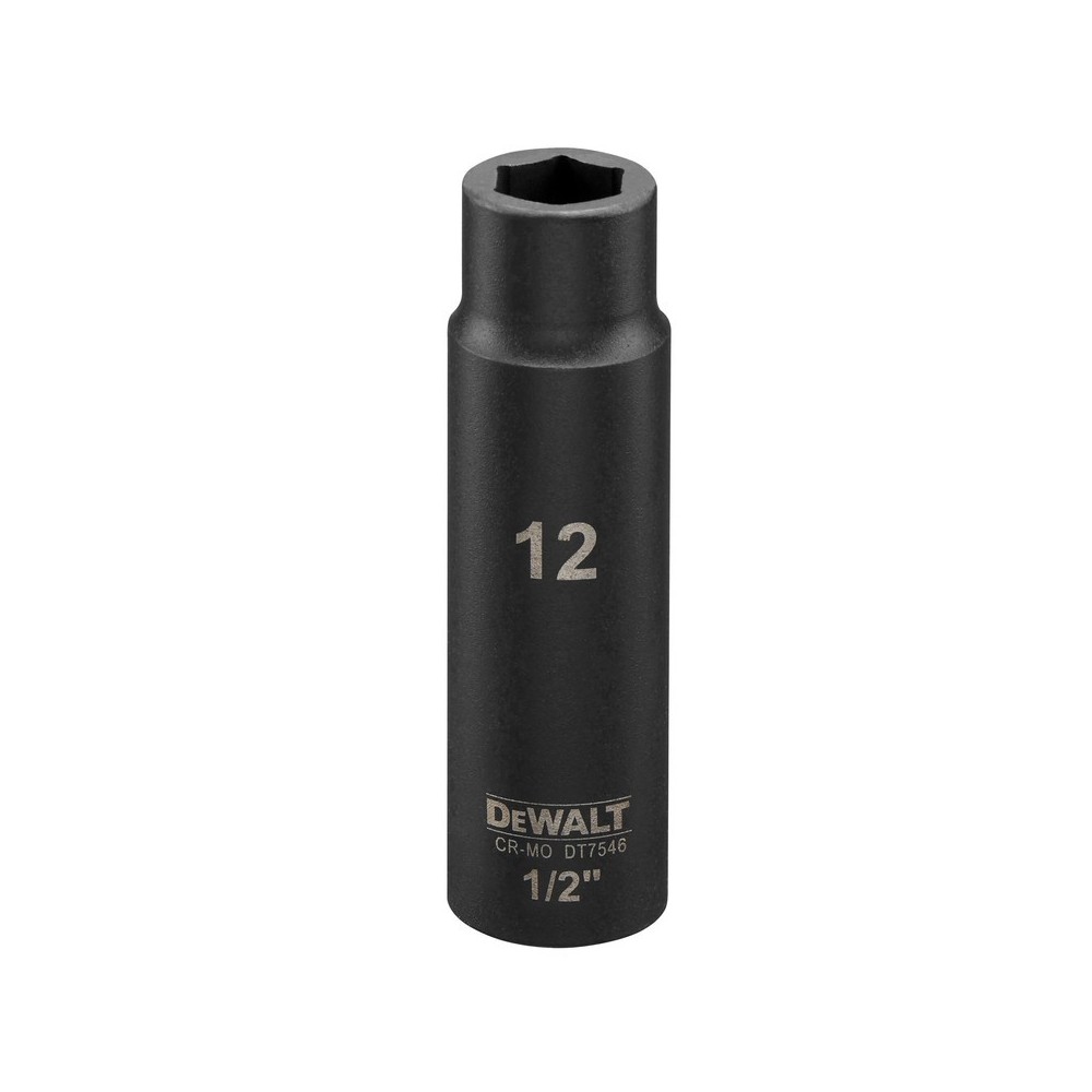 Cap cheie tubulara de impact adanca 1/2", 12mm, DeWALT
