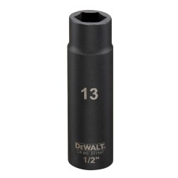 Cap cheie tubulara de impact adanca 1/2", 13mm, DeWALT