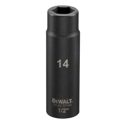 Cap cheie tubulara de impact adanca 1/2", 14mm, DeWALT