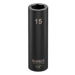 Cap cheie tubulara de impact adanca 1/2", 15mm, DeWALT