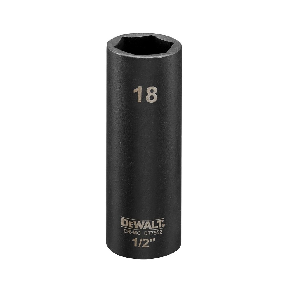 Cap cheie tubulara de impact adanca 1/2", 18mm, DeWALT