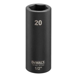 Cap cheie tubulara de impact adanca 1/2", 20mm, DeWALT