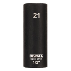 Cap cheie tubulara de impact adanca 1/2", 21mm, DeWALT