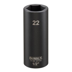 Cap cheie tubulara de impact adanca 1/2", 22mm, DeWALT